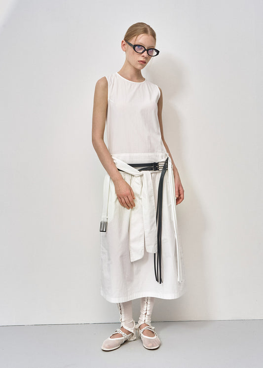 KNOT-DETAIL SLEEVELESS DRESS / 2 Color