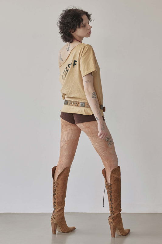 Sheriff Cut Out Tee Yellow