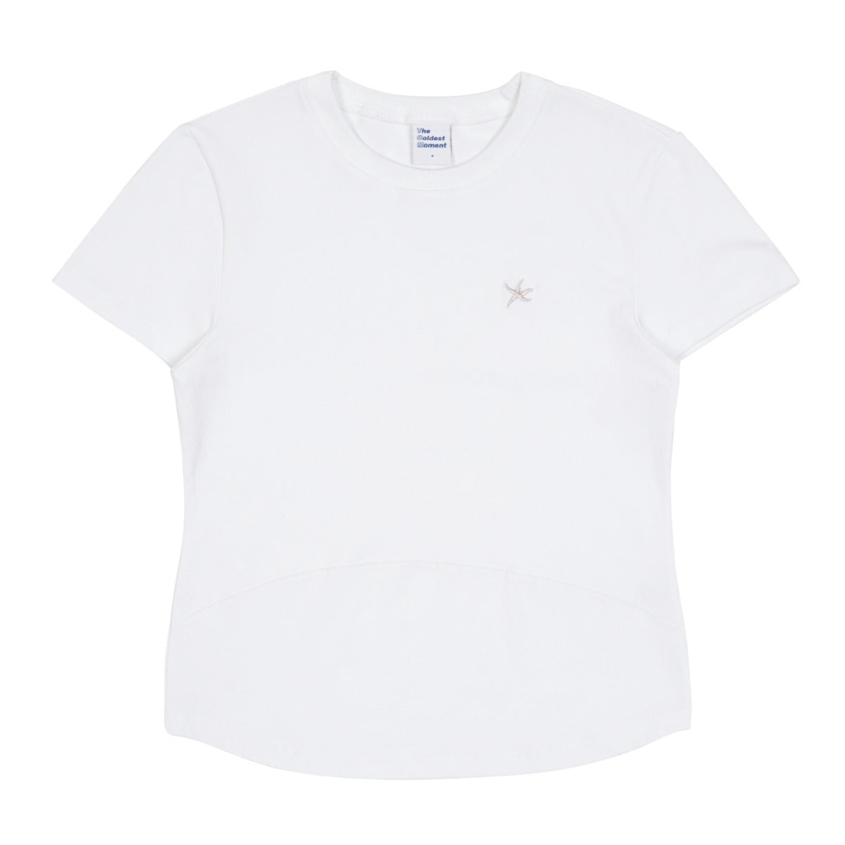 (w) TCM mini logo curved T (white)