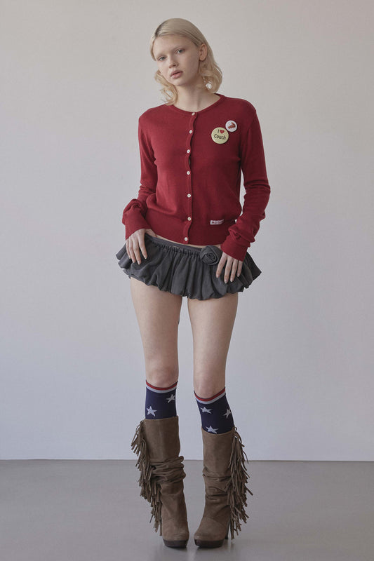 My Go To Cardigan Heather Red