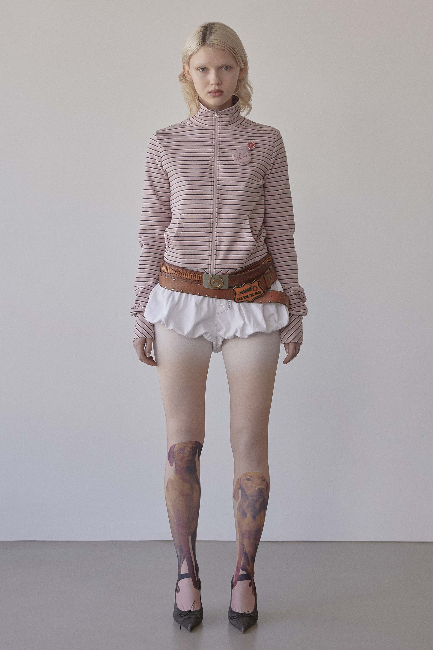 Striped Track Jacket Baby Pink