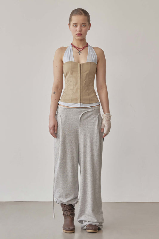 Wrap Sweatpants Melange Gray