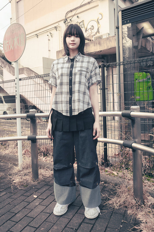 Studded check shirts (White)