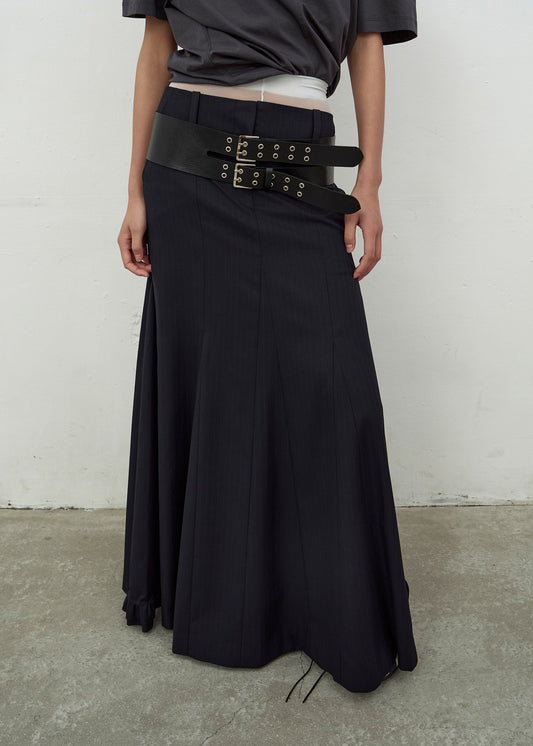 STRIPED LONG SKIRT (DARK NAVY)