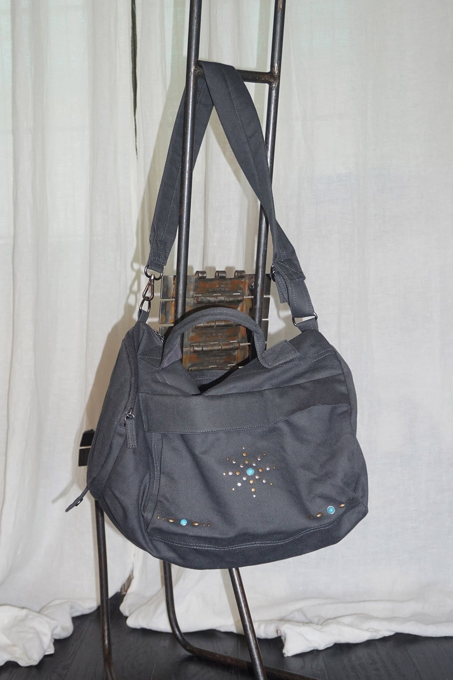 Three-Way Stud Twill Bag Cool Gray