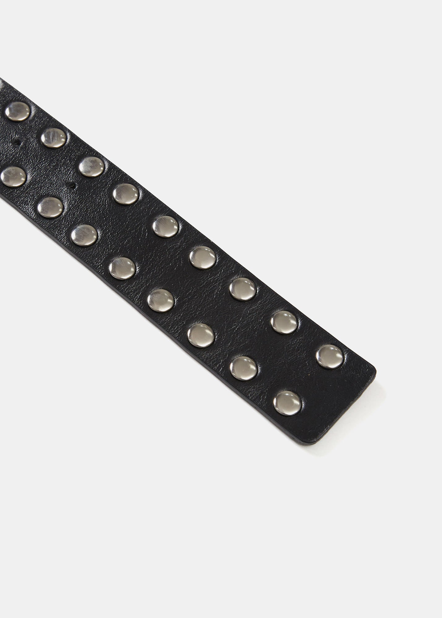 Double Studded Leather Belt / Black