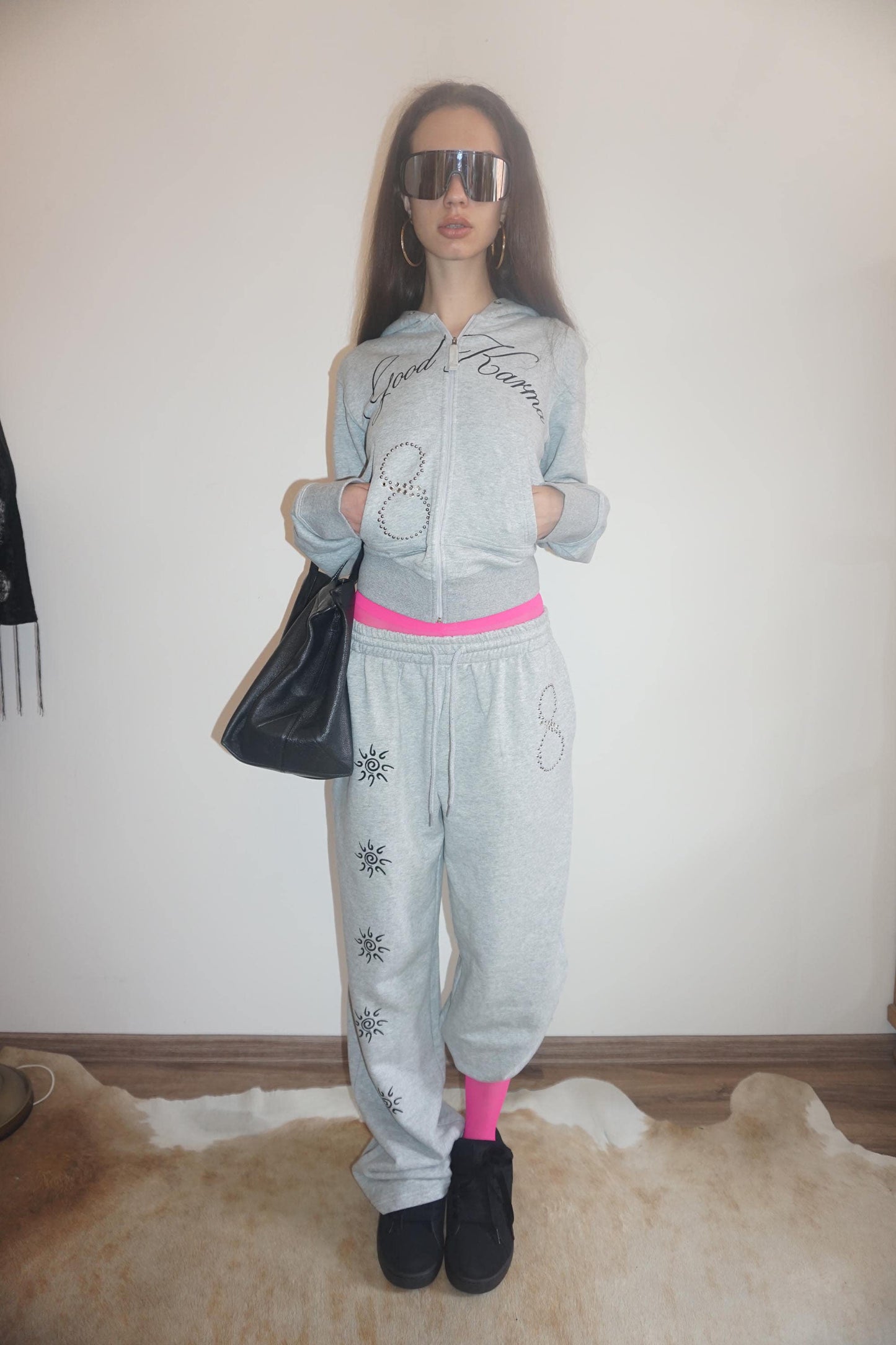 Karma Hooded Zip-Up Melange Gray