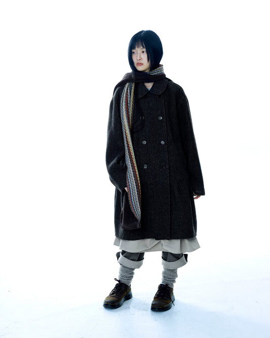 DOUBLE KNIT MUFFLER BROWN