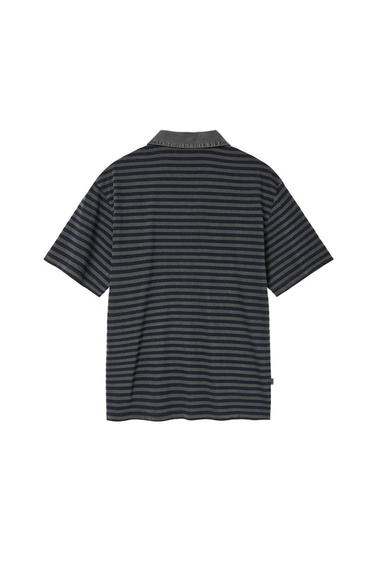 VTG Stripe Polo Tee 1/2 Blue