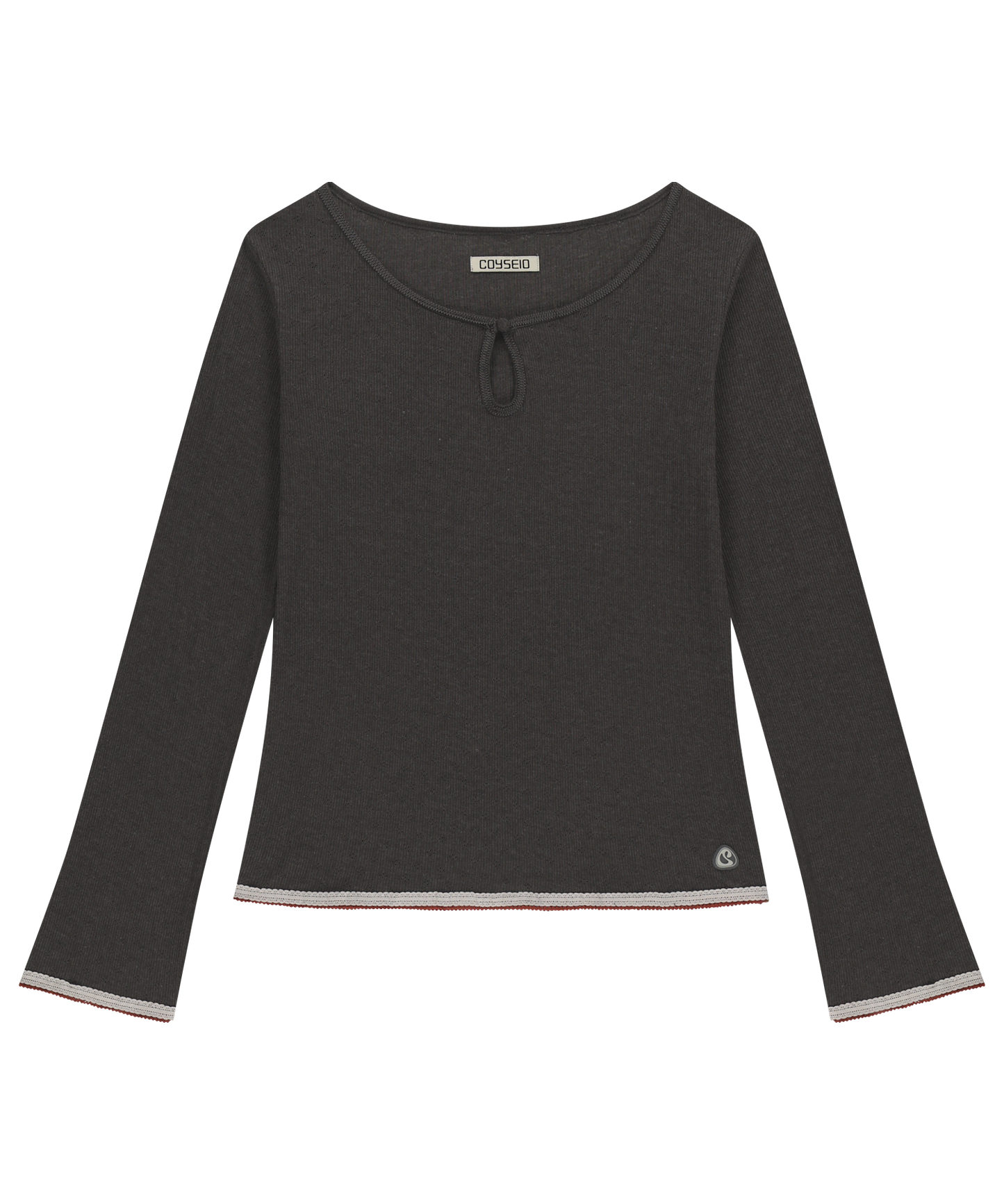 EYELET LACE LONGSLEEVES ASH BROWN