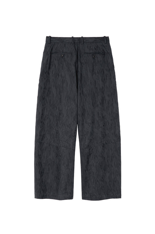 Wide Curve Trousers Jacquard Blue Charcoal