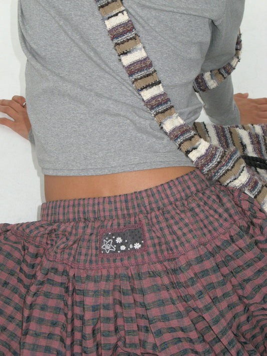 MORI CHECK SKIRT PINK