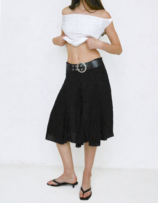 FLOWER BELTED SKIRT / 2 Color