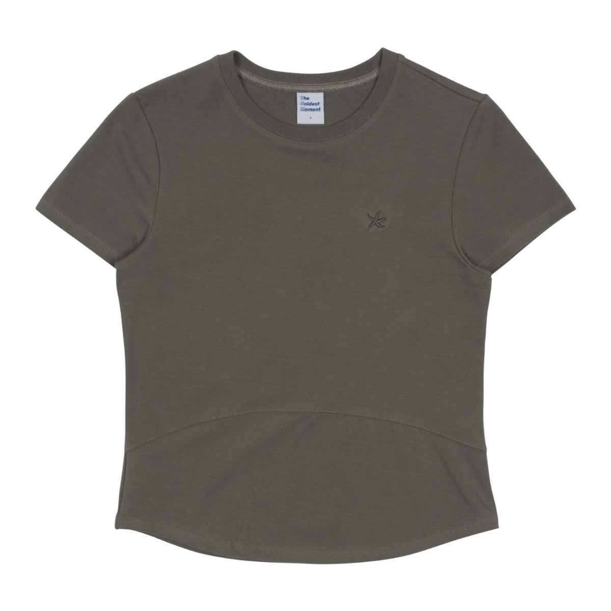 (w) TCM mini logo curved T (grey)