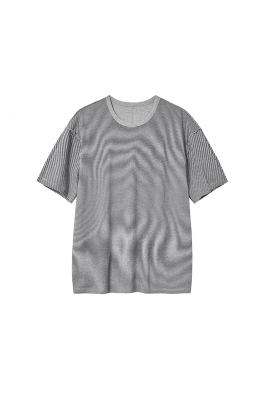 Two Face Stripe Tee 1/2 M.Grey