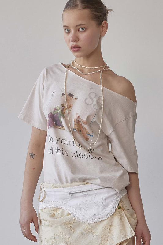 Faith Cut Out Tee Dirty White