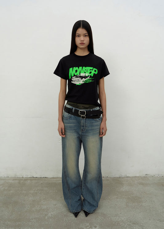 NONSTOP PRINT T-SHIRTS (BLACK)