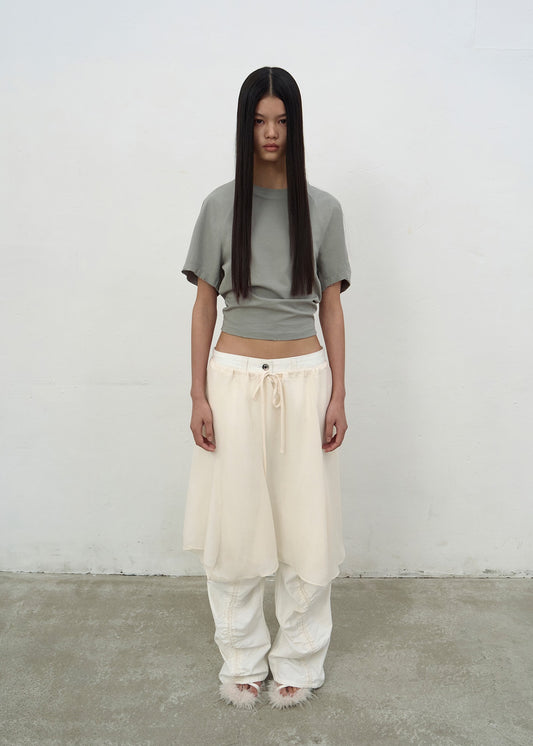 FLARE LAYERED SKIRT (IVORY)