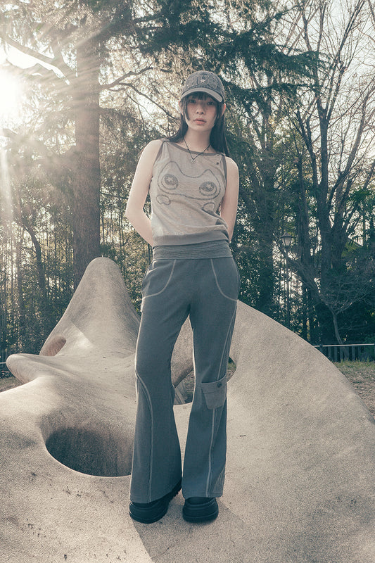 Hugging hotfix sleeveless (Gray)