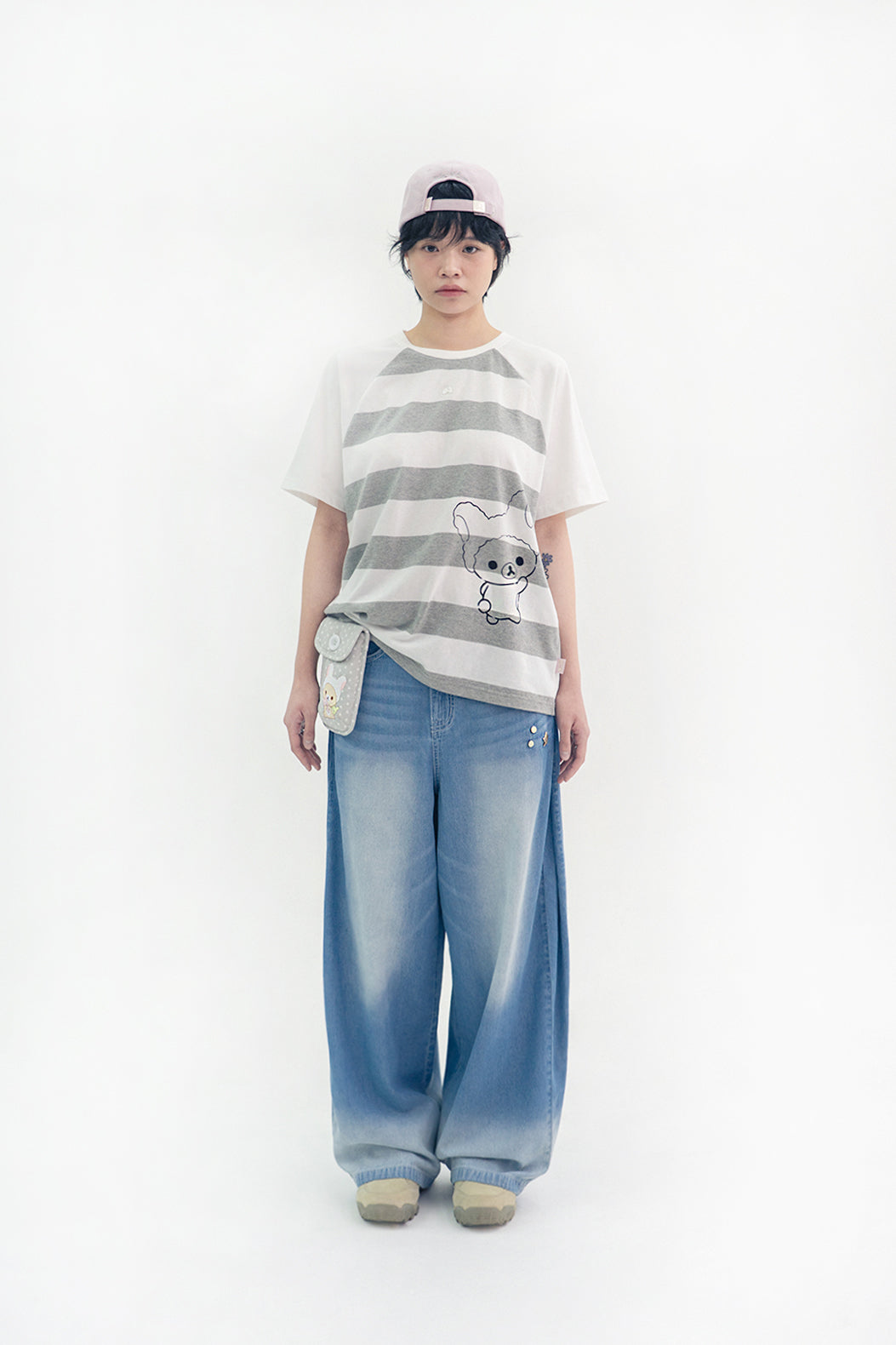 Relax stripe Korilakkuma tee (White)