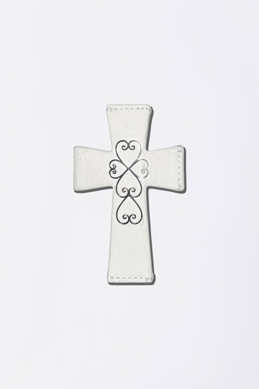 Cross Hair On Strap Wallet White