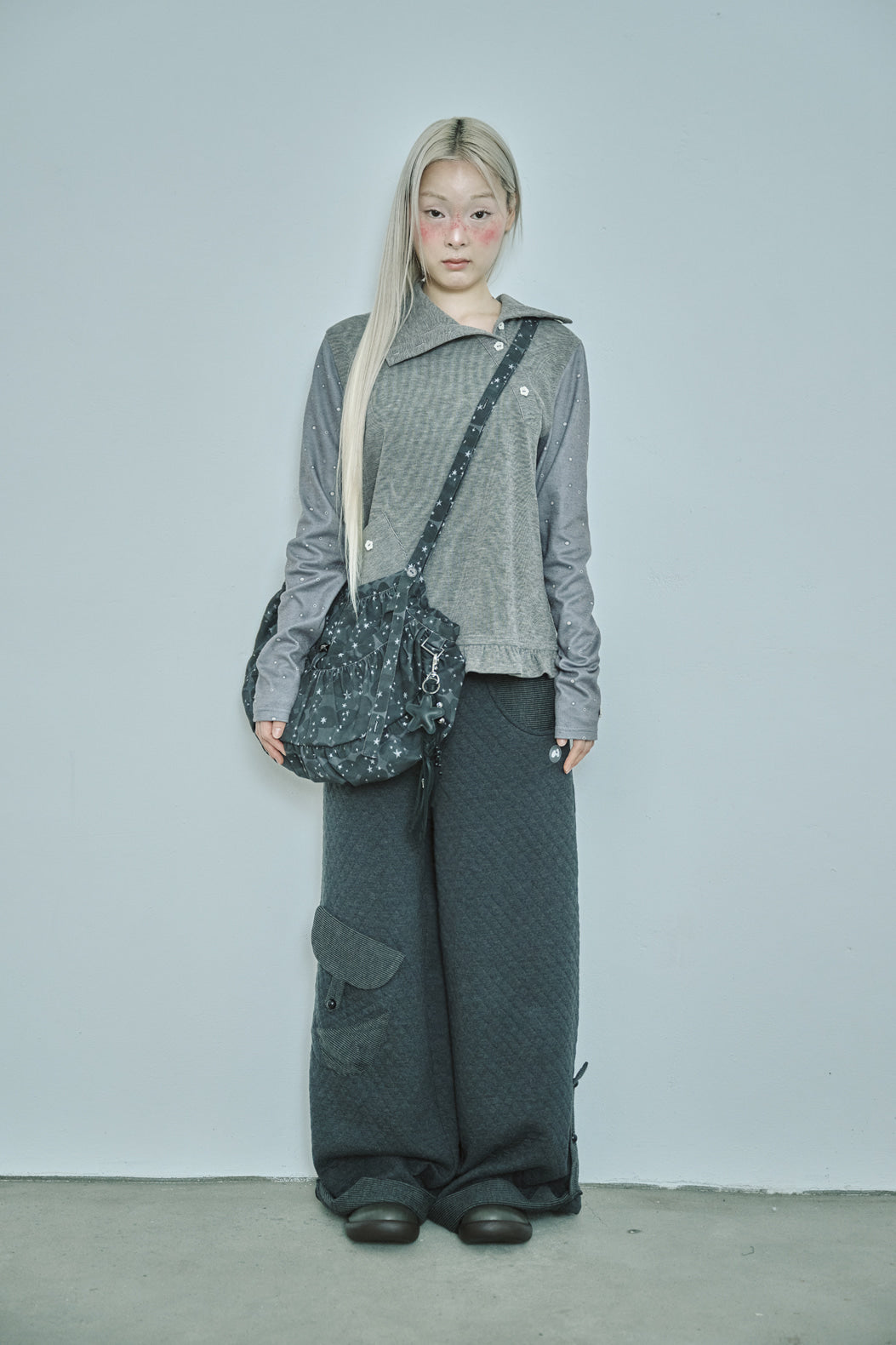 Stardust printed cross bag (Black)