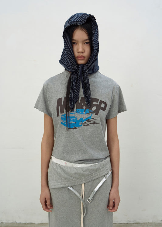 NONSTOP PRINT T-SHIRTS (MELANGE GREY)