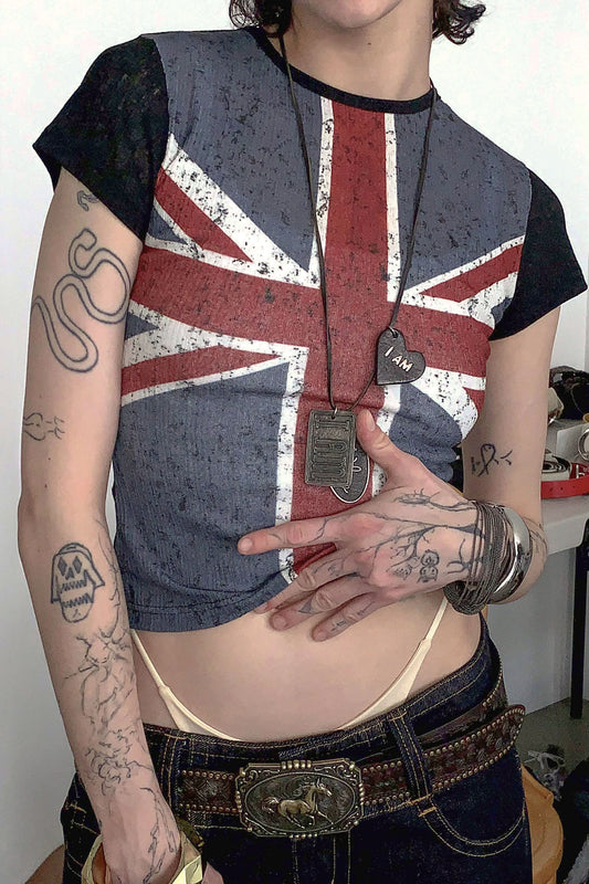 Union Jack Baby Tee Black