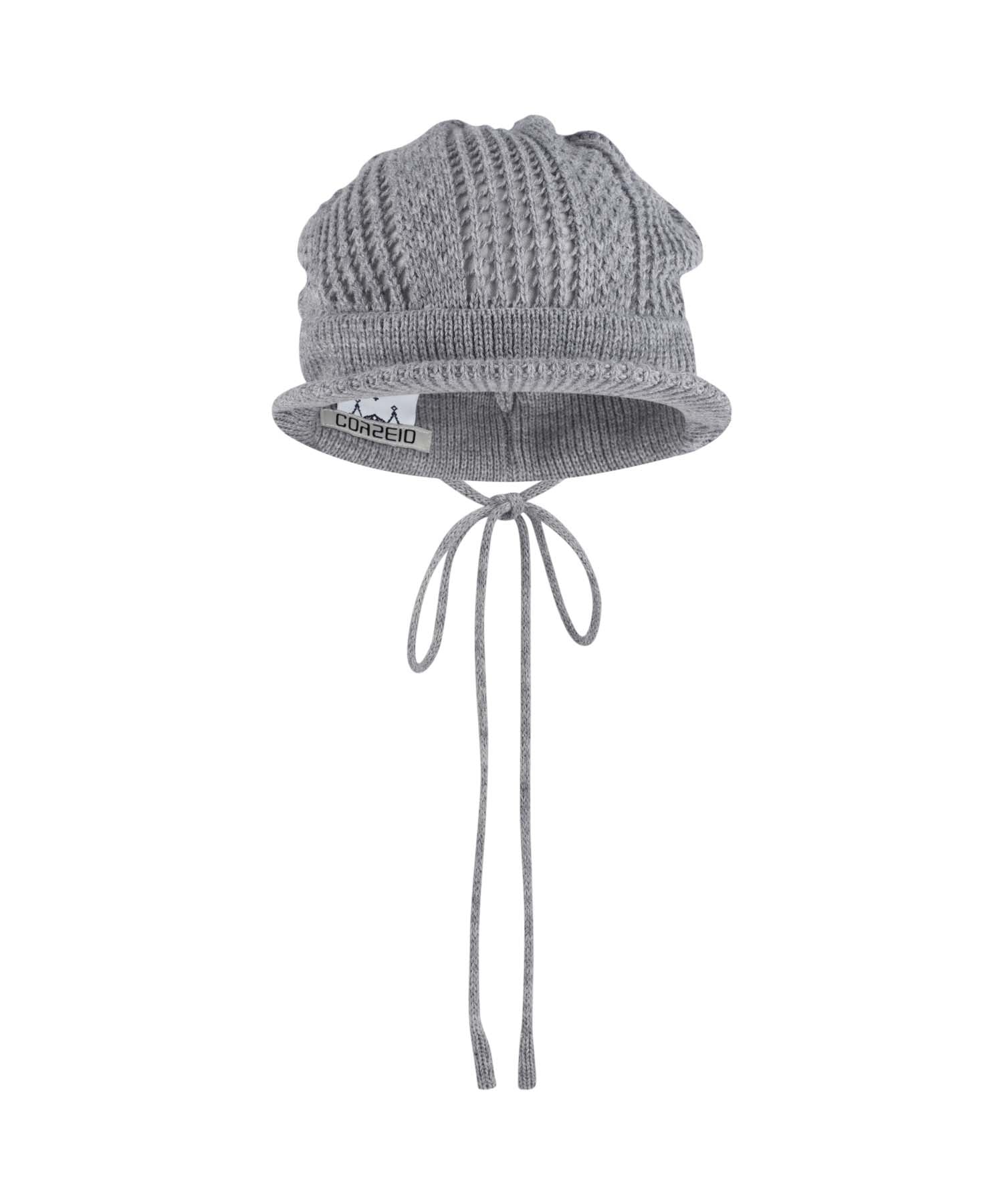 【COYSEIO】 COY VISOR CROCHET BEANIE MELANGE GREY COY VISOR CROCHET BEANIE MELANGE GREY – Tott