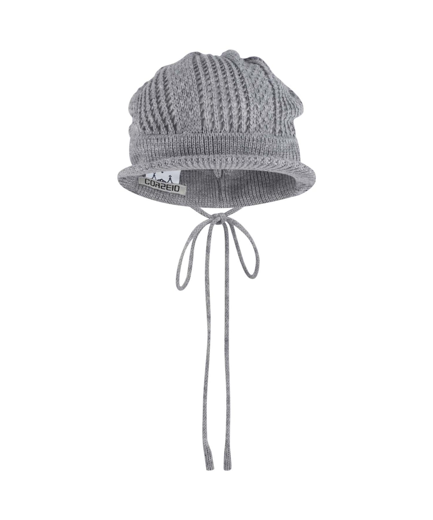 COY VISOR CROCHET BEANIE MELANGE GREY