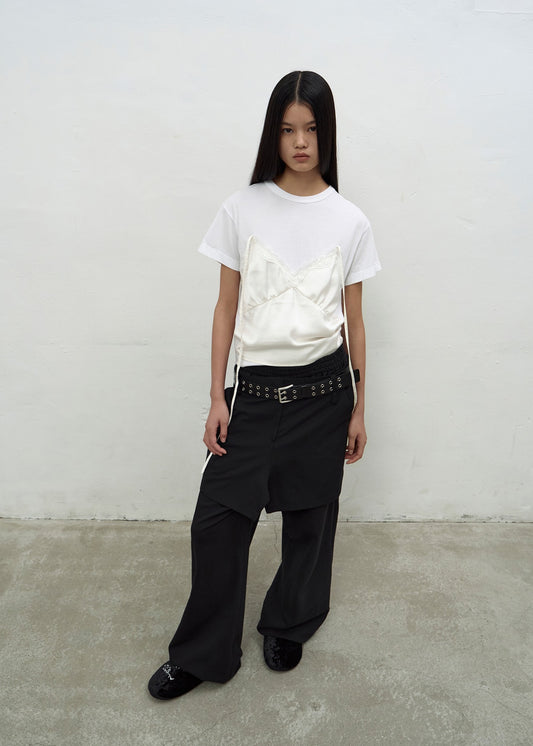 LAYERED SHORTS SWEATPANTS (BLACK)