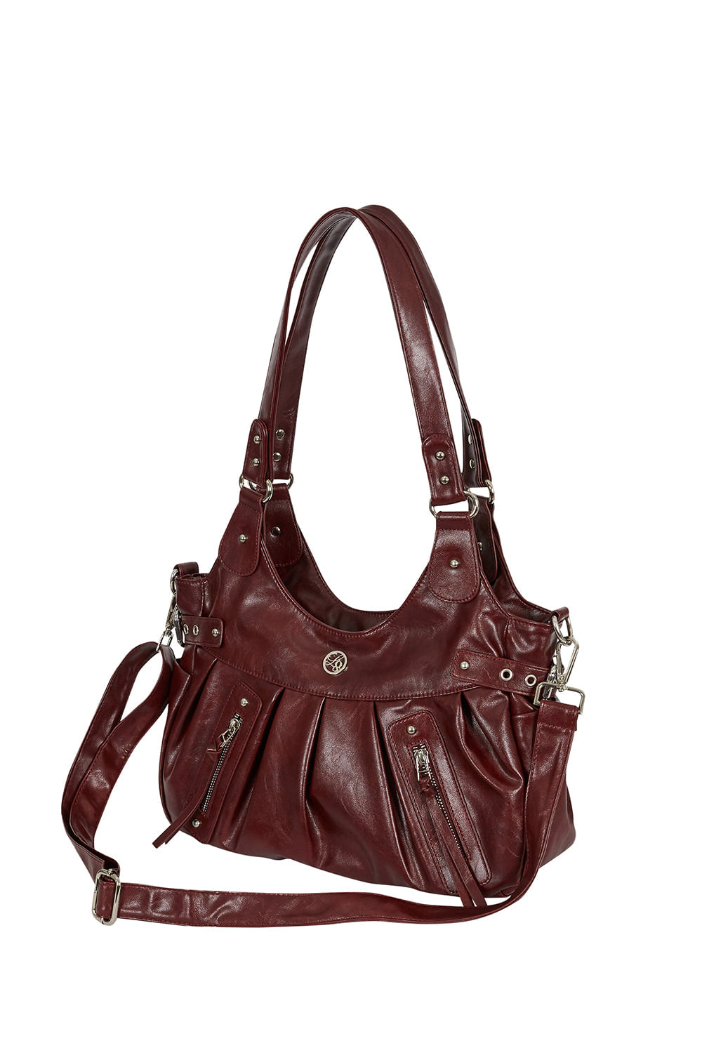 Amber Buckle Shoulder Back Burgundy