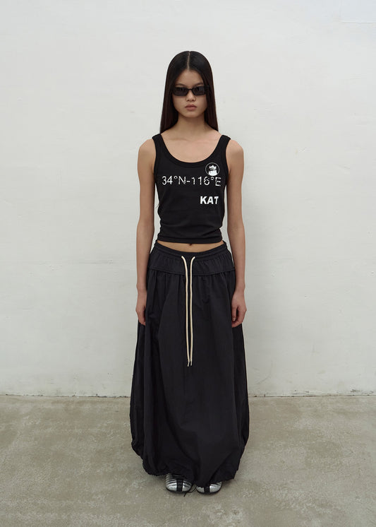 VOLUME LONG SKIRT (BLACK)