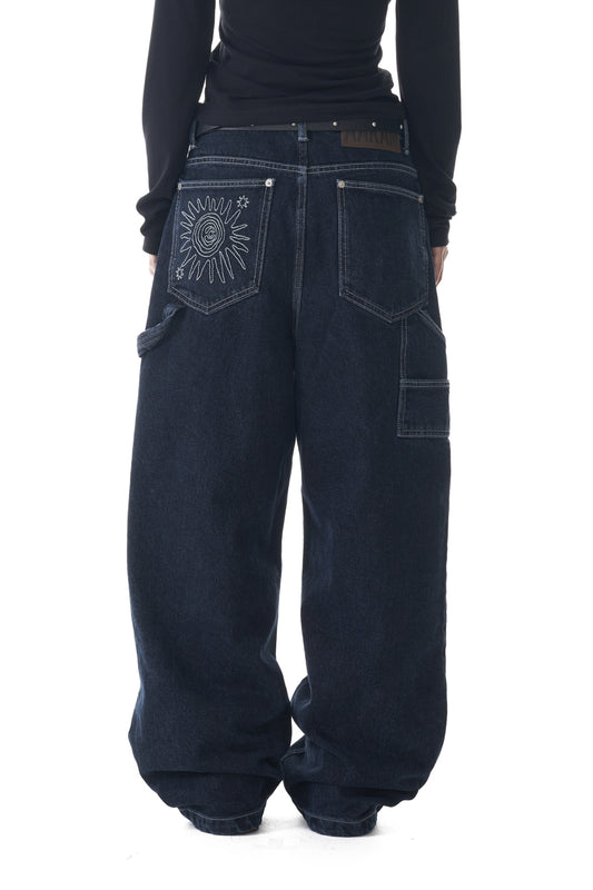 Needlework Carpenter Denim Pants (Blue)