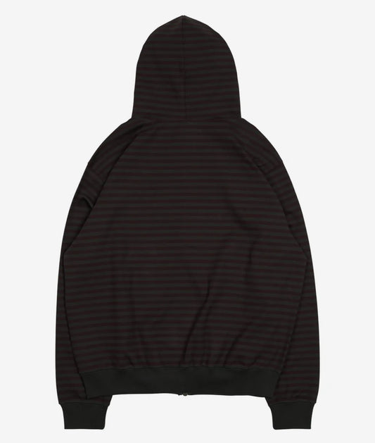 TCM Stripe Hood Zip-up / charcoal burgundy