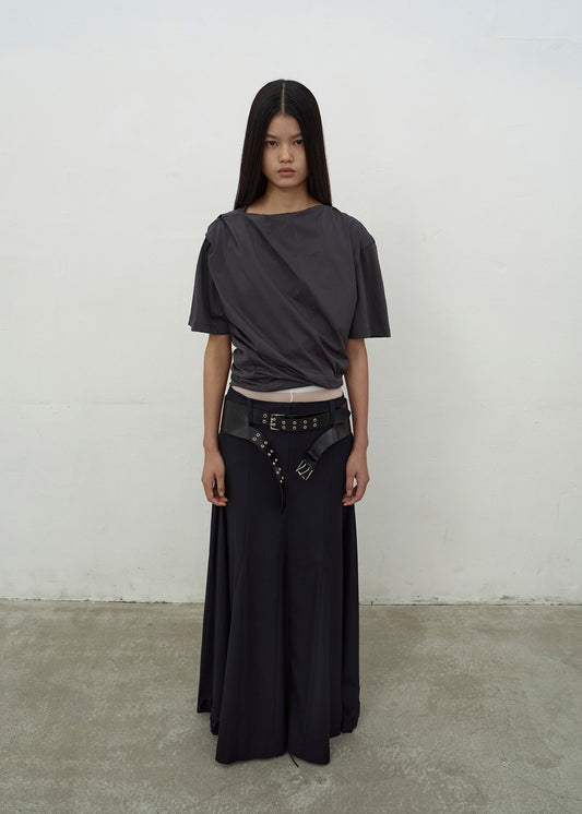 TWISTED CROPPED TOP (DARK GREY)