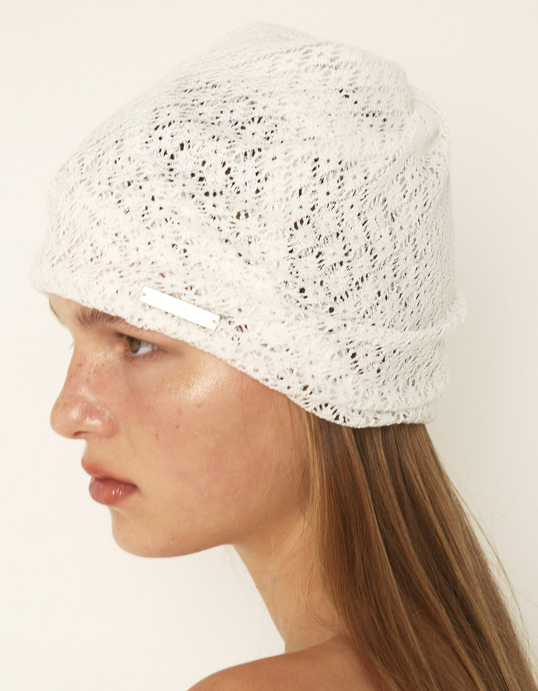 LACE SCRUNCHED BEANIE / 2 COLOR