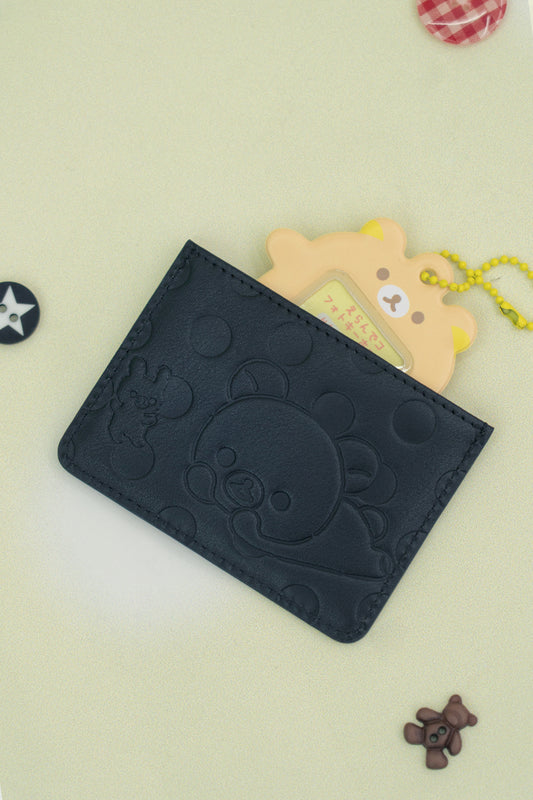 Korilakkuma dot card wallet (Black)
