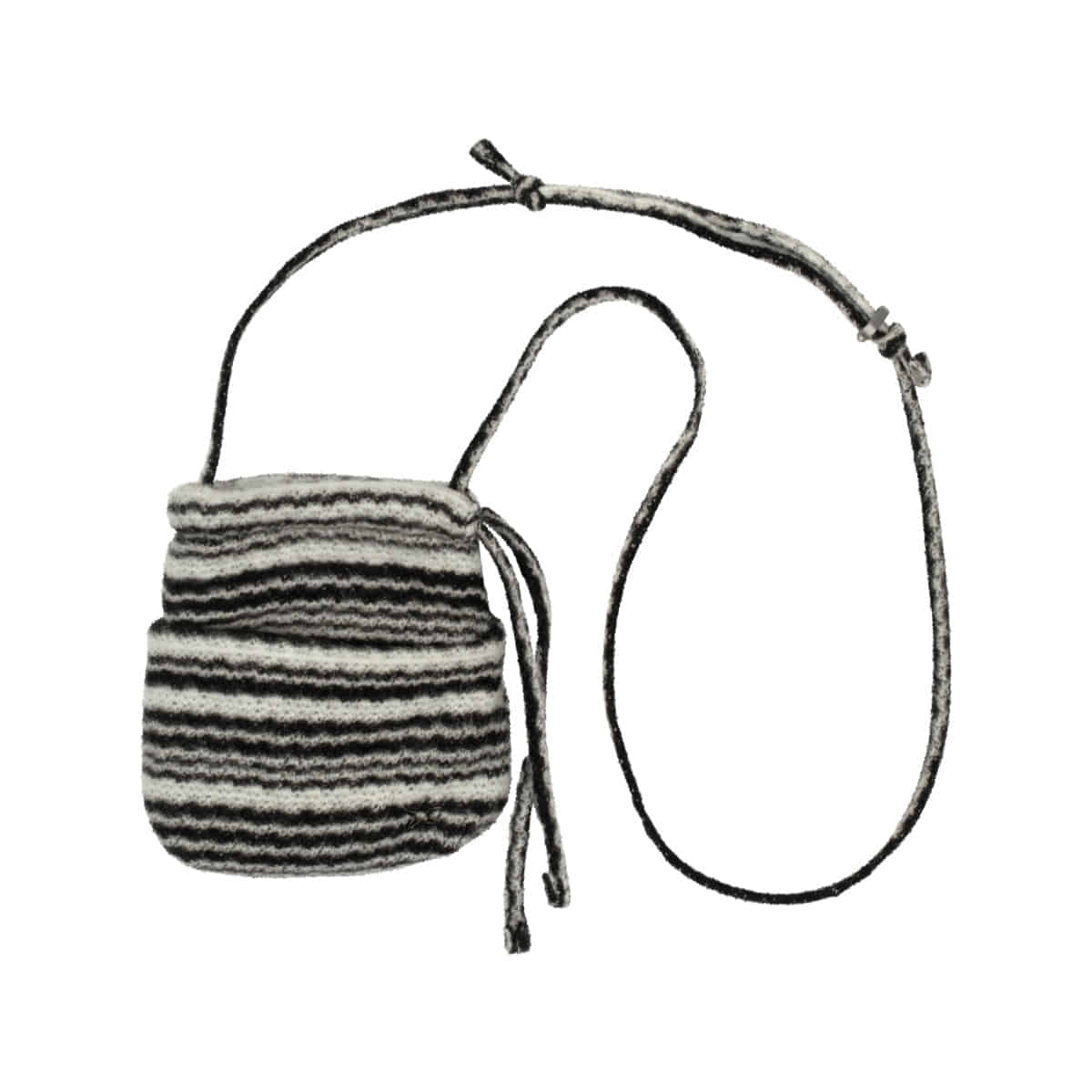 TCM stripe knit mini bag (black)