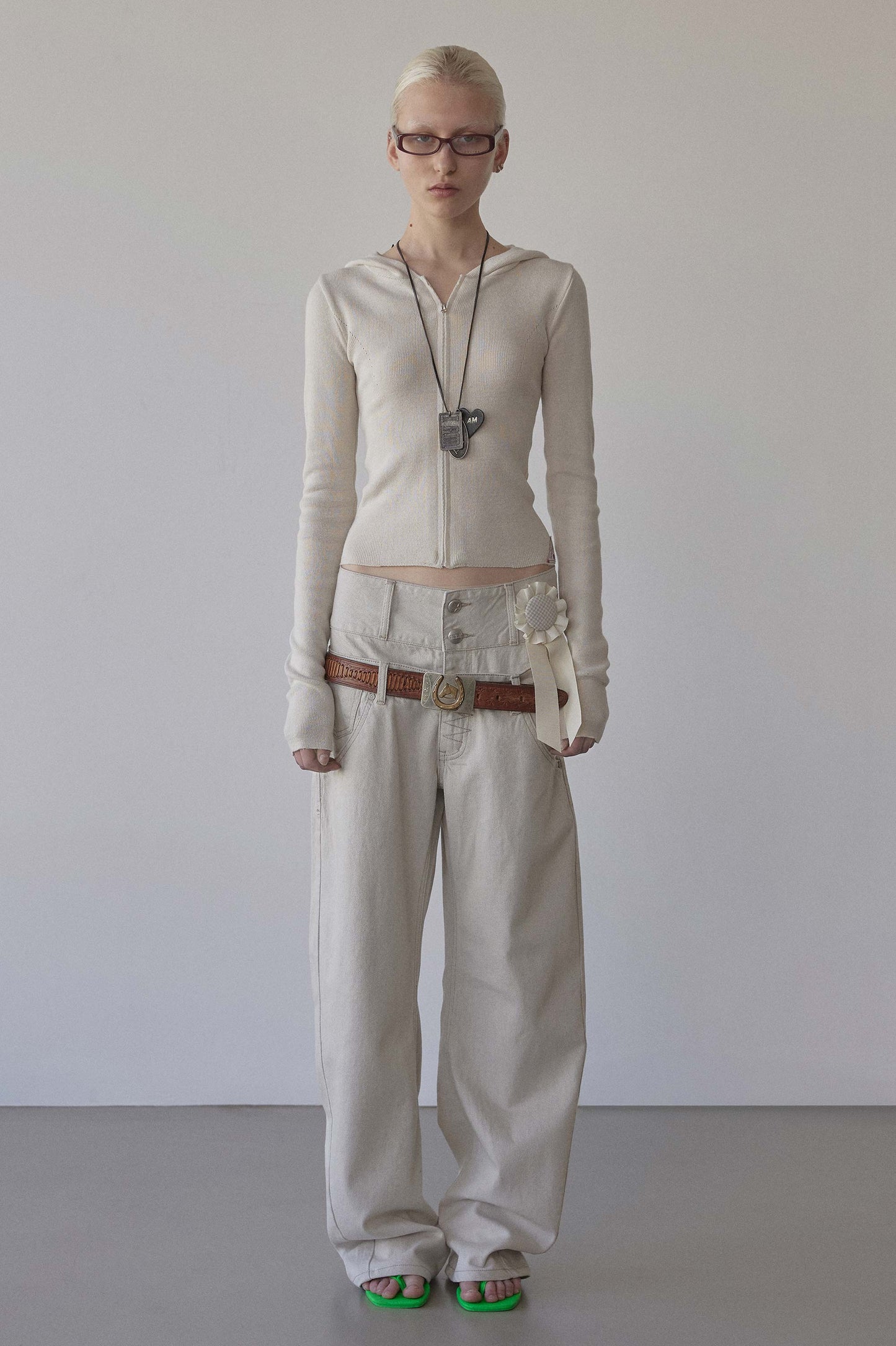 Silhouette Knit Zip-Up Hoodie Raw