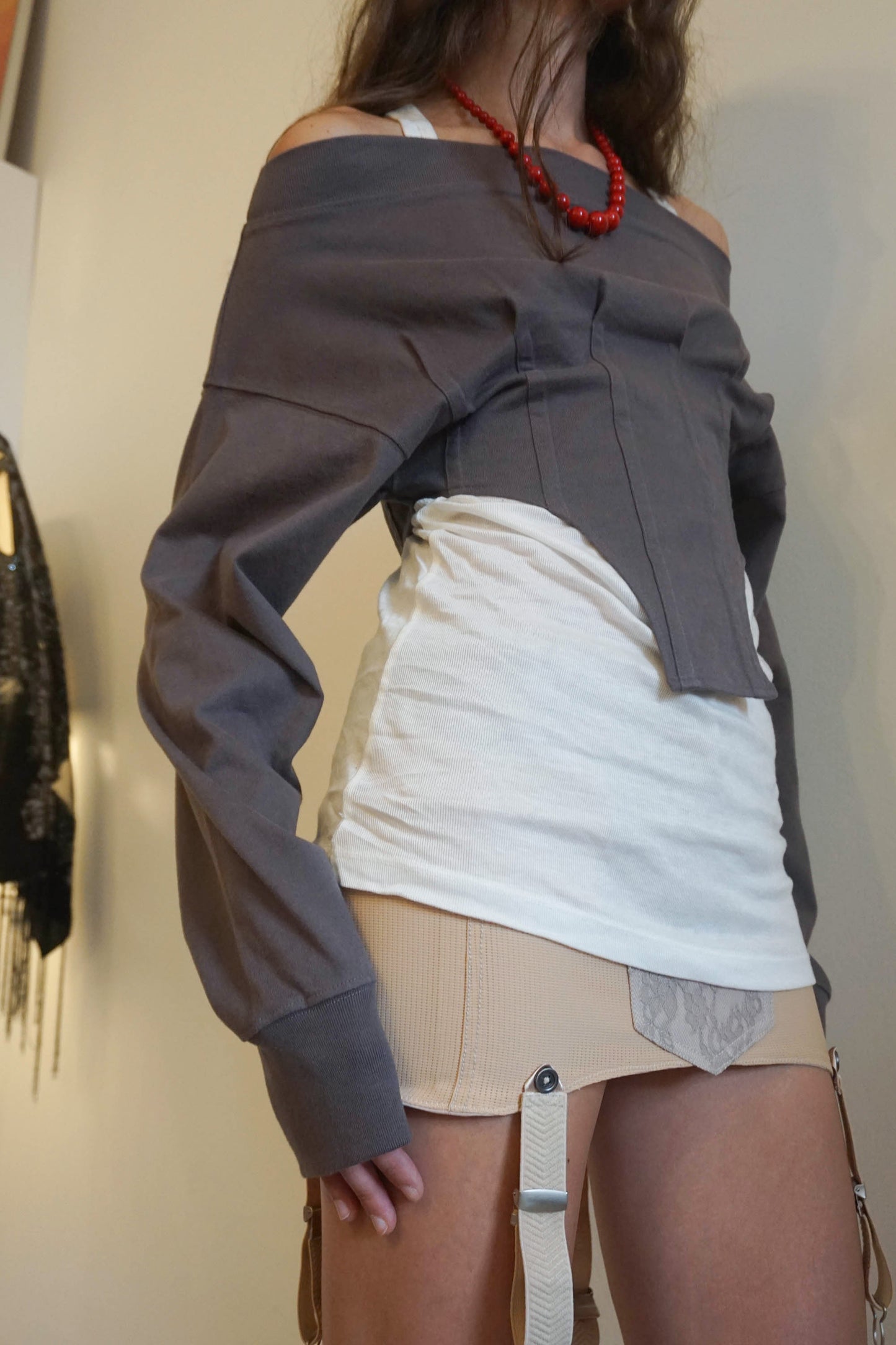 Corset Sweatshirt Charcoal