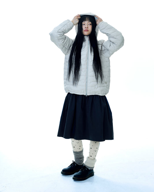 FLUFFY LIGHT PADDED JACKET IVORY