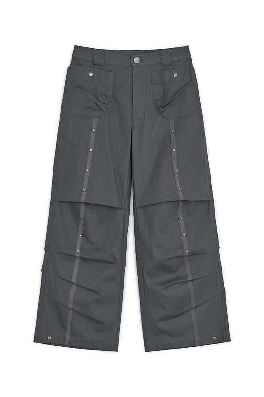 Star studed line pants (Charcoal)