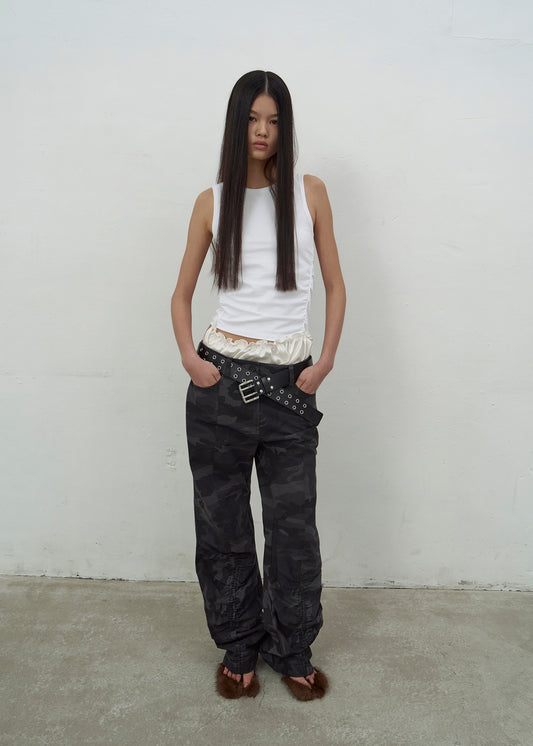 CAMOUFLAGE STRING TROUSERS (DARK GREY)