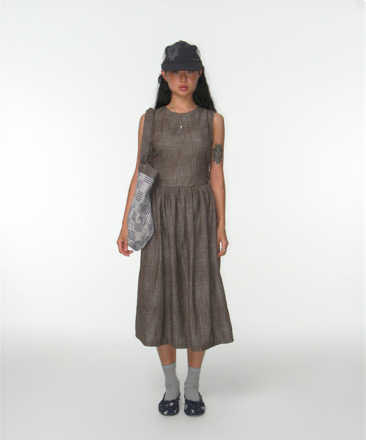 SHIRRING FLAT SHOES NAVY