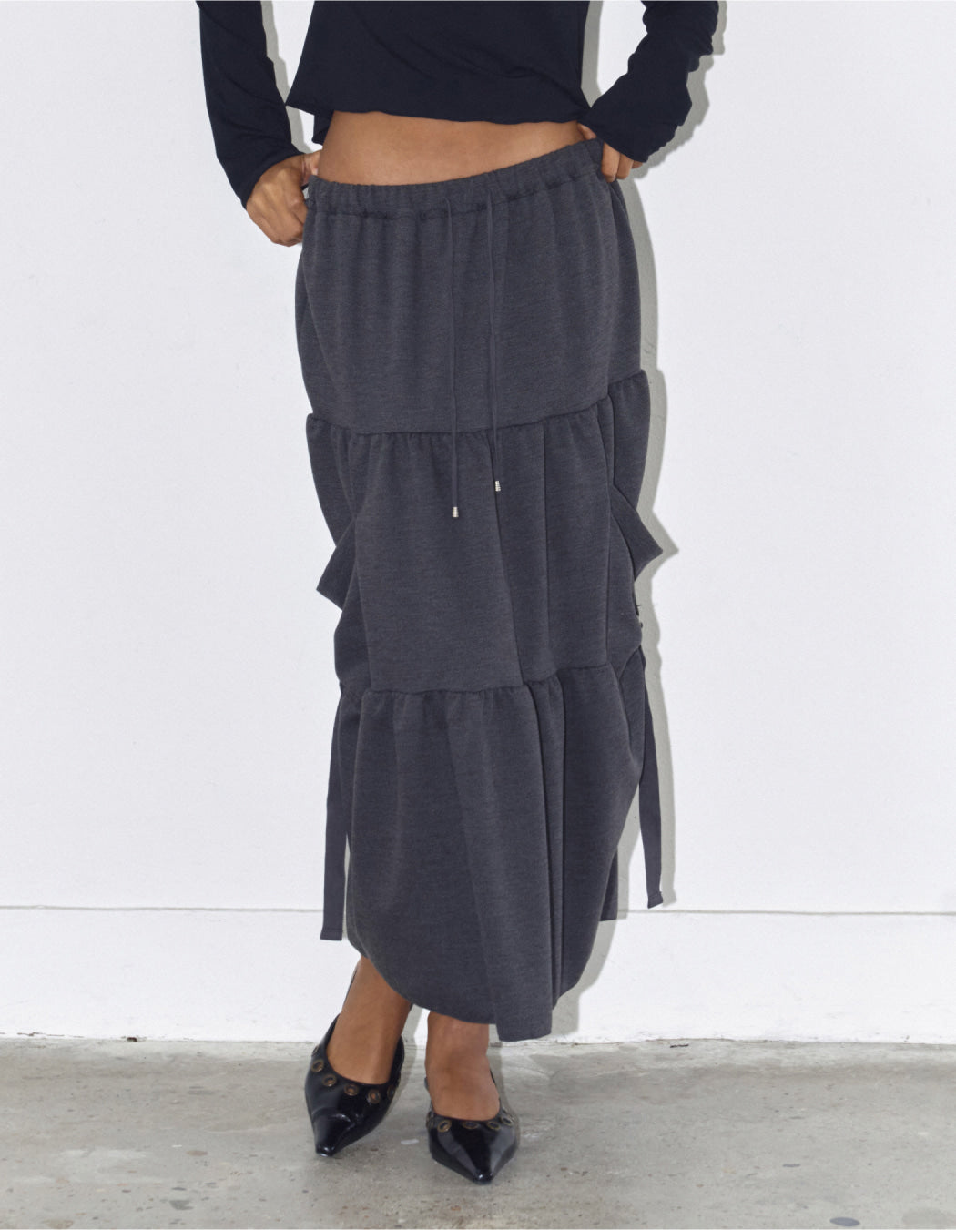 SHIRRING STRAP CARGO SKIRT / 2 Color