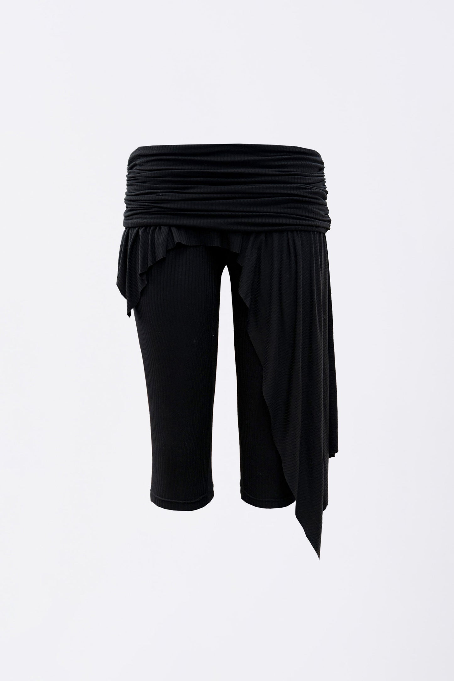 Asymmetric Skirt Leggings Black