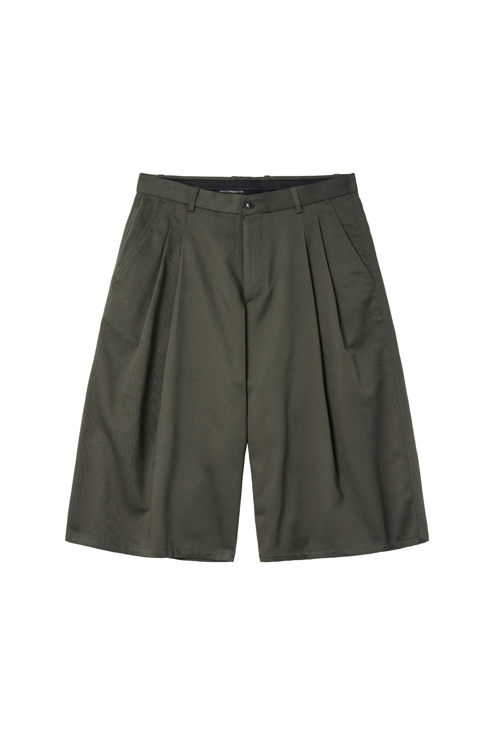 Two Pleats Shorts Dark Khaki