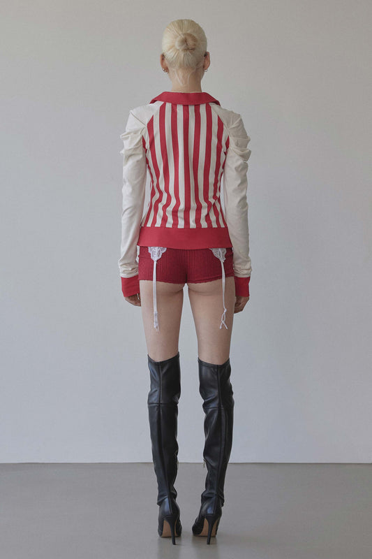 Good Girl Collar Tee Red Stripe