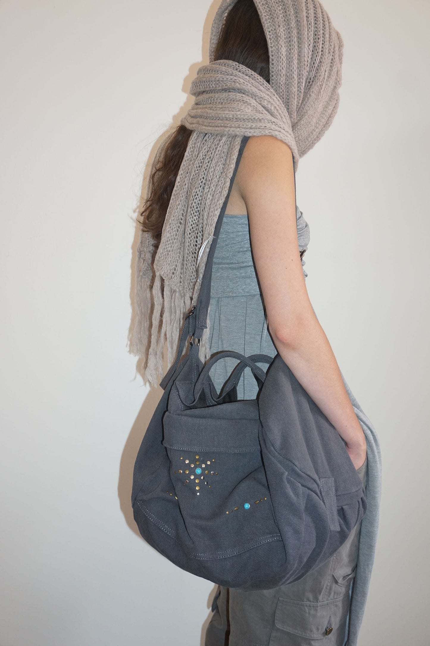 Fluffy Fringe Scarf Oatmeal